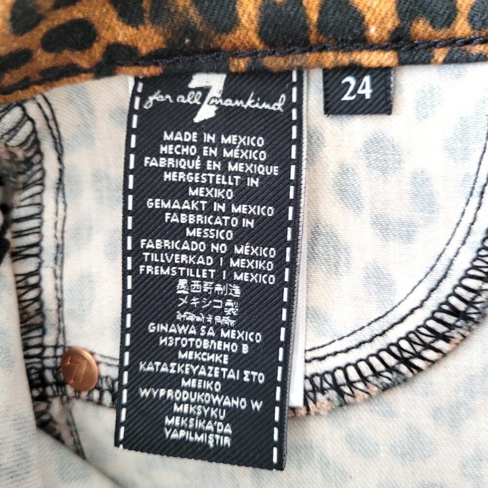 NWT 7 For All Mankind Leopard-Print High Rise Slim Fit Kick Flare Cropped Jeans - Picture 15 of 16